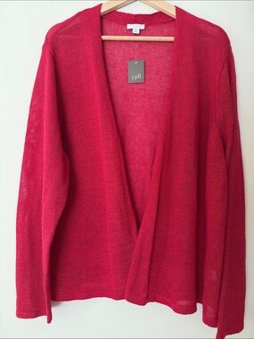 J. Jill Open-Front Lightweight linen/viscose blend 2X NWT Cardigan